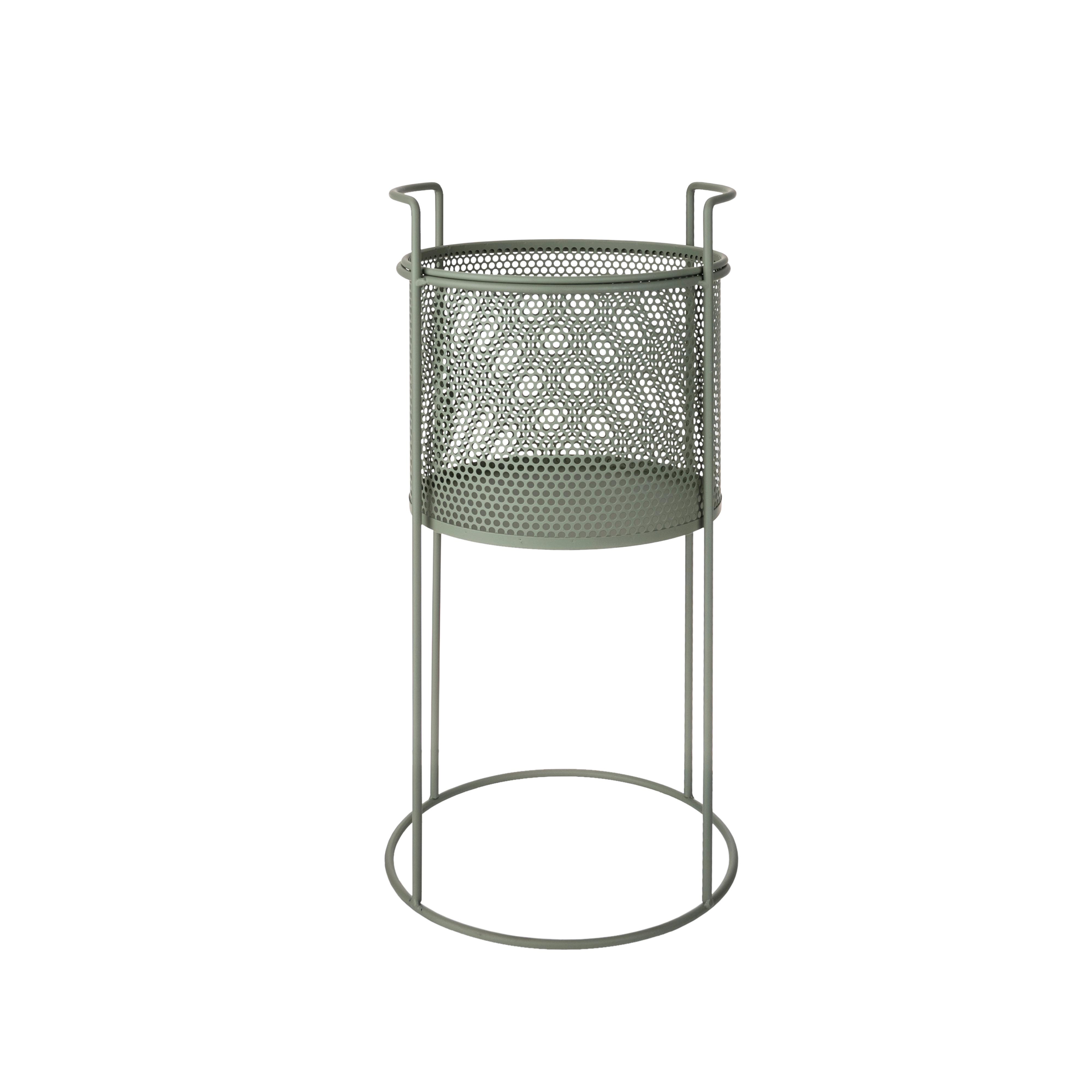 Übertopf Mina - Grün, Basics, Metall (23/70cm) - Luca Bessoni