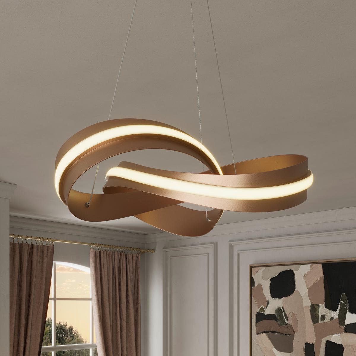 LED-HÄNGELEUCHTE JOSEFINA - Cappuccino, Kunststoff/Metall (52l) - Luca Bessoni