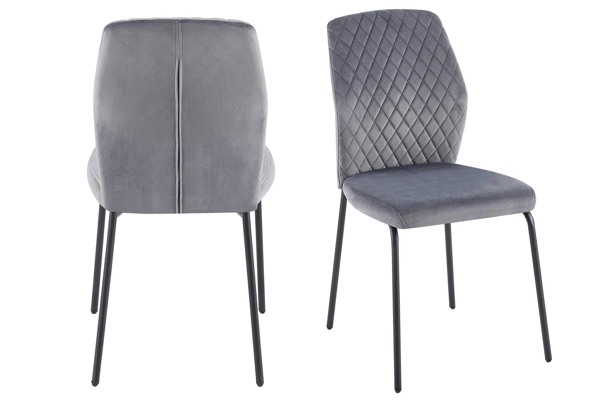 Stuhl-set Grau B: 46,5 Cm - Schwarz/Grau, MODERN, Textil/Metall (46,5/92/56,5cm) - Livetastic