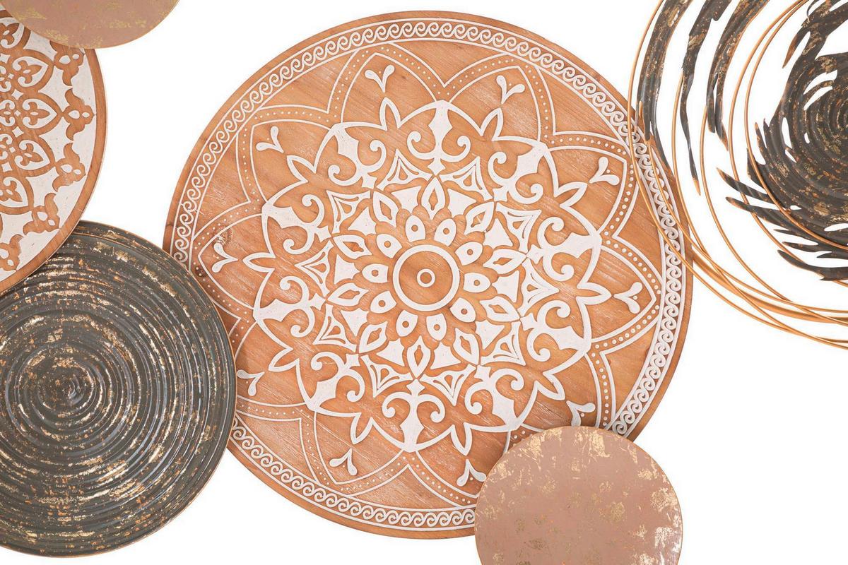 Wanddeko Boho Gold/Kupferfarben/Grau B:167cm - Goldfarben/Grau, Basics, Holzwerkstoff/Metall (167.60/80.6/8.9cm)