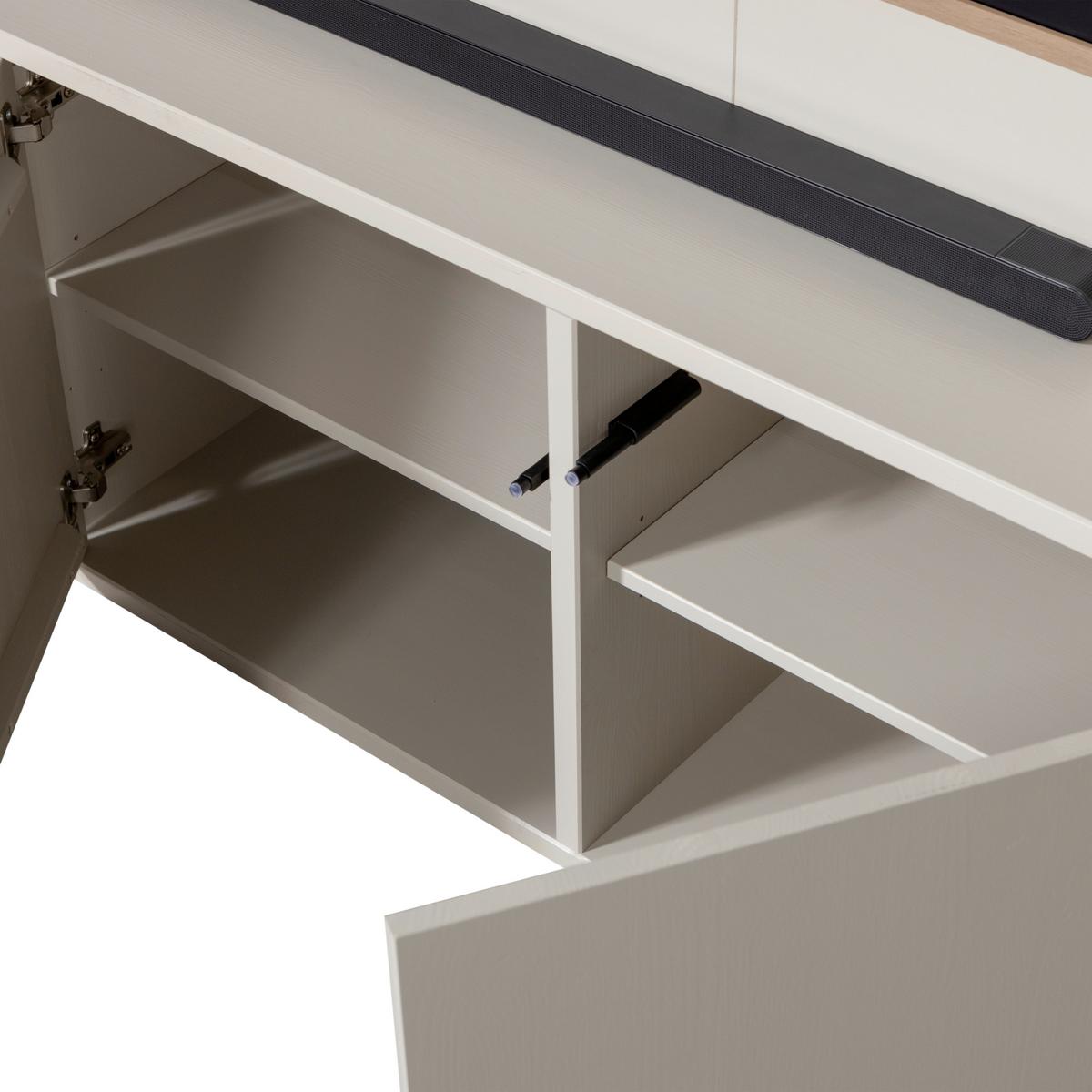 WOHNWAND Meggy Grau B: 160cm - Grau, Design, Holz (160/215/40cm) - Livetastic