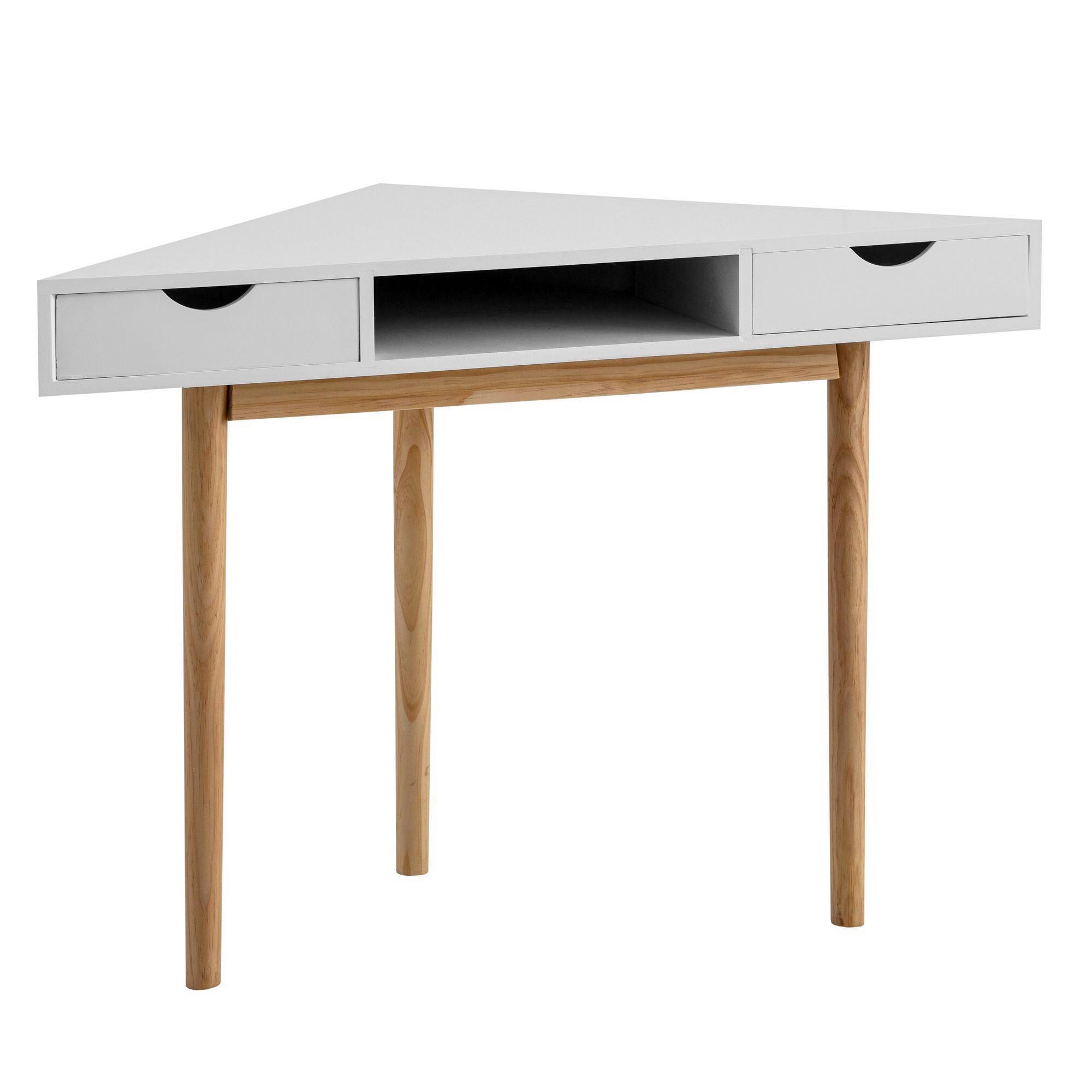 Eckschreibtisch Weiß L: 80 cm - Eichefarben/Weiß, Design, Holz/Holzwerkstoff (80/80/78cm) - Livetastic