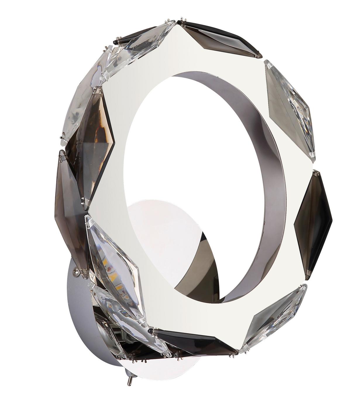 LED-Wandleuchte 67318w - Klar/Chromfarben, Design, Glas/Metall (24/25,5/10cm) - Globo