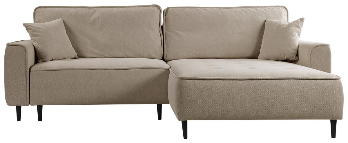 Ecksofa Blues Cappuccino/Schwarz, 263 cm - Schwarz/Cappuccino, Design, Textil (263/183cm) - MID.YOU