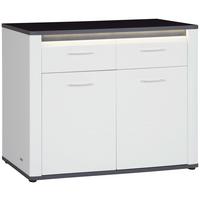 Kommode mit Beleuchtung + Soft-Close 109cm Alassio, Weiß - Schwarz/Graphitfarben, MODERN, Holzwerkstoff (109/86,2cm) - Luca Bessoni