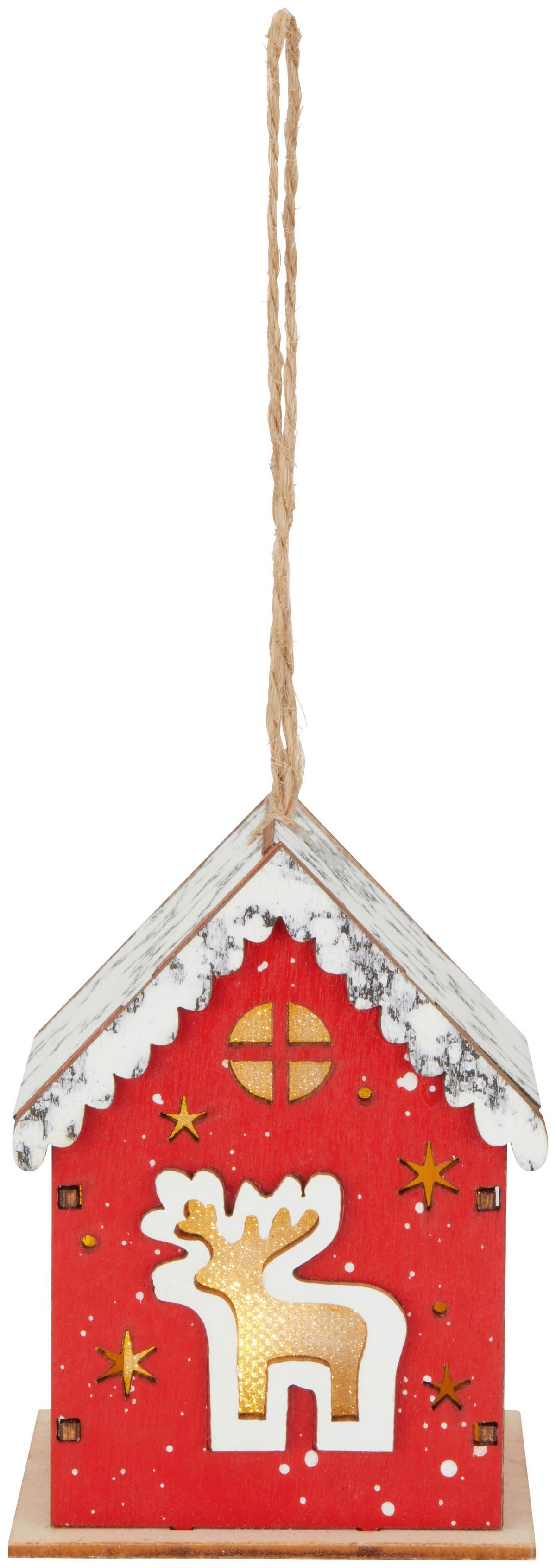 LED-DEKOLEUCHTE RUDI - Rot/Naturfarben, Basics, Holz (9,3/7/6,5cm) - James Wood