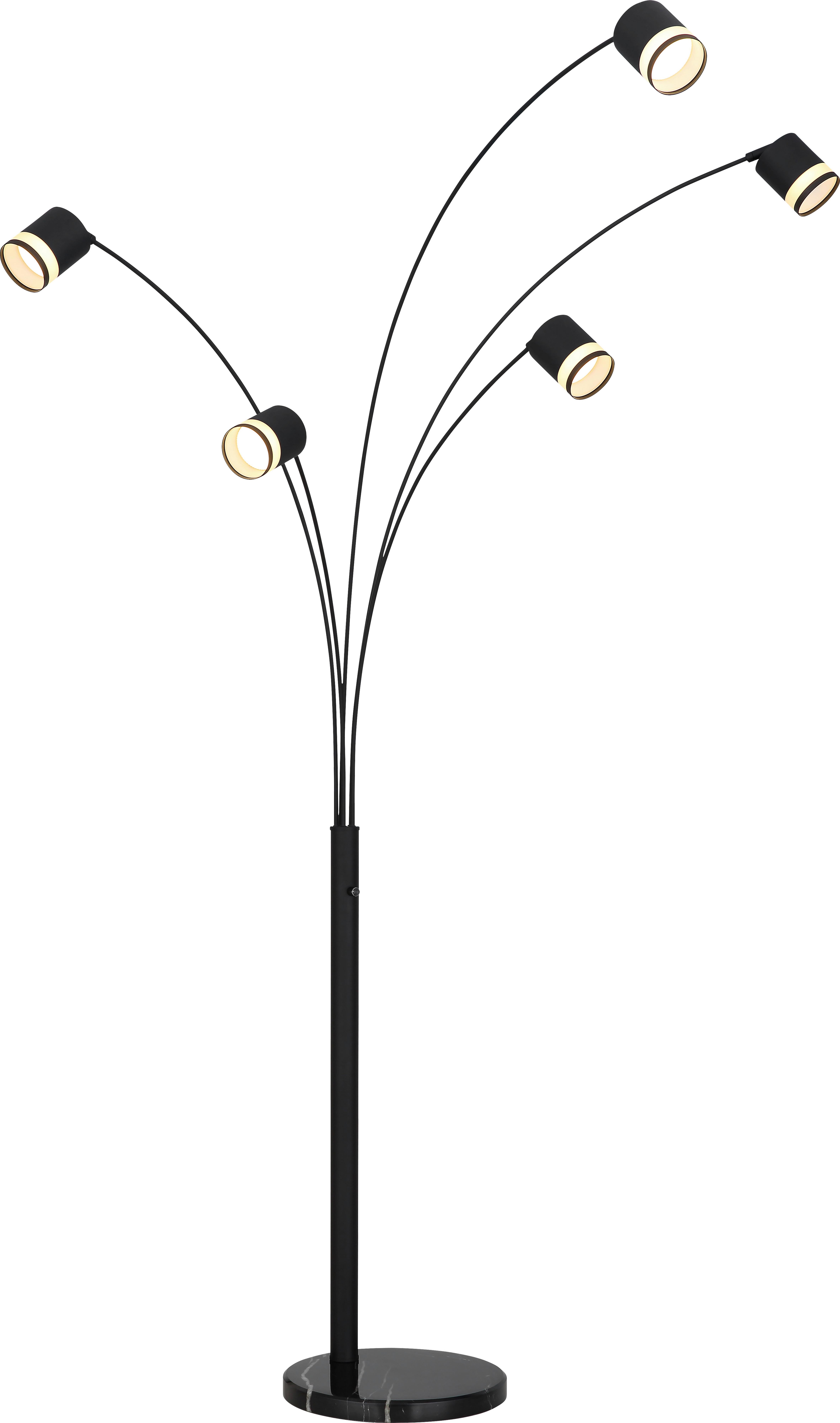 Stehleuchte Linoa - Transparent/Schwarz, MODERN, Kunststoff/Stein (110/70/195cm)