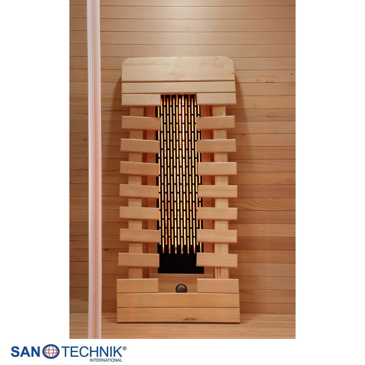 Infrarotkabine ergonomische Rückenlehnen - Naturfarben, Basics, Glas/Holz (90/190/90cm) - Sanotechnik