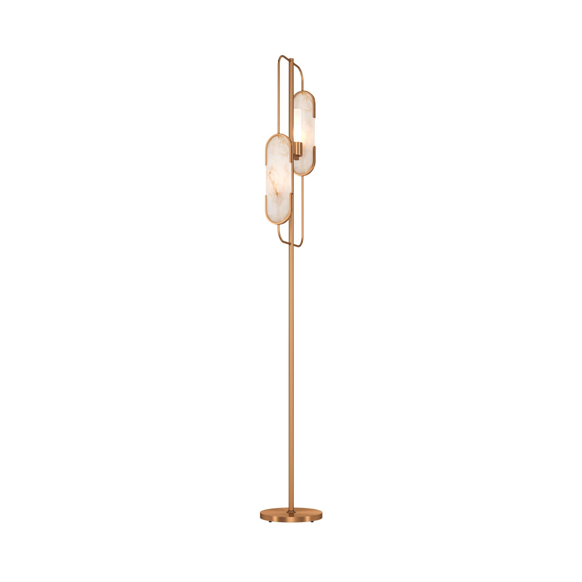 Stehleuchte Marmo - Goldfarben/Weiß, Trend, Stein/Metall (23/160cm) - MAYTONI
