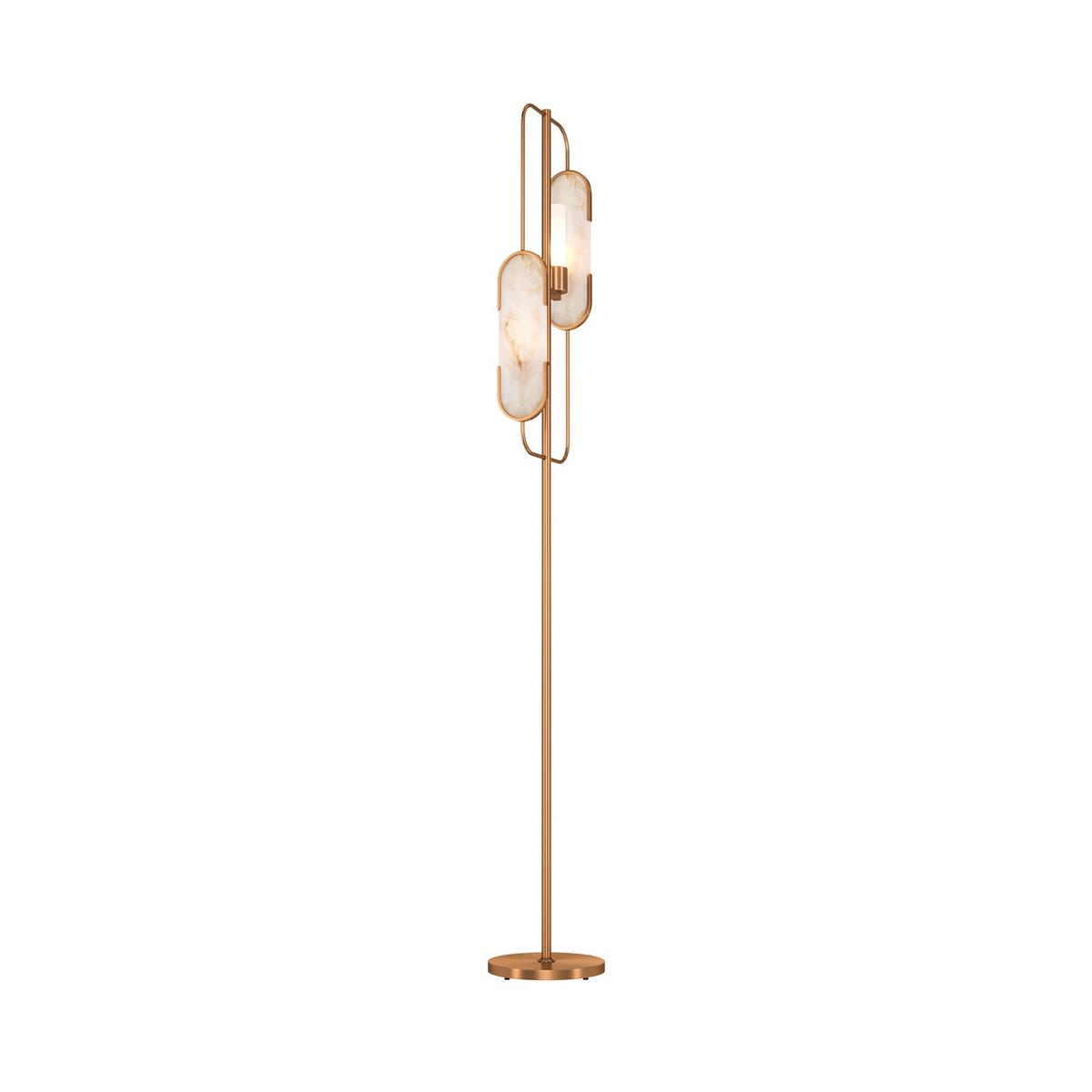 Stehleuchte Marmo - Goldfarben/Weiß, Trend, Stein/Metall (23/160cm) - MAYTONI