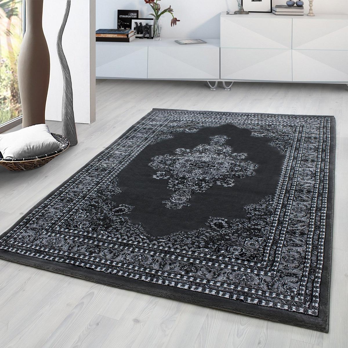 Orientalischer Webteppich Grau Marrakesh 200x290 cm - Schwarz/Grau, KONVENTIONELL, Textil (200/290cm)
