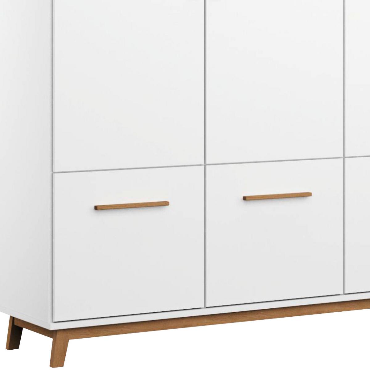Drehtürenschrank 181 Cm Carlsson Weiß - Weiß, Basics, Holzwerkstoff (181/203/53cm) - Rauch Möbel