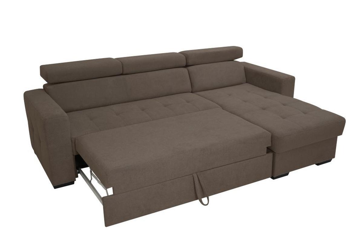 Rohová sedačka MARCO, obojstranná, sivohnedý velúr - čierna/taupe, Konventionell, kov/drevo (238/78-94/170cm)