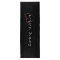 Flachwebteppich Schwarz, BxL: ca. 60x180 cm - Schwarz, Basics, Textil (60/180cm) - Kayoom