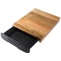 Schneidebrett Aus Holz Mit Auffangwanne L/b: 37,3/24,8 Cm - Schwarz/Akaziefarben, Basics, Holz/Kunststoff (37.3/24.8/3.5cm)