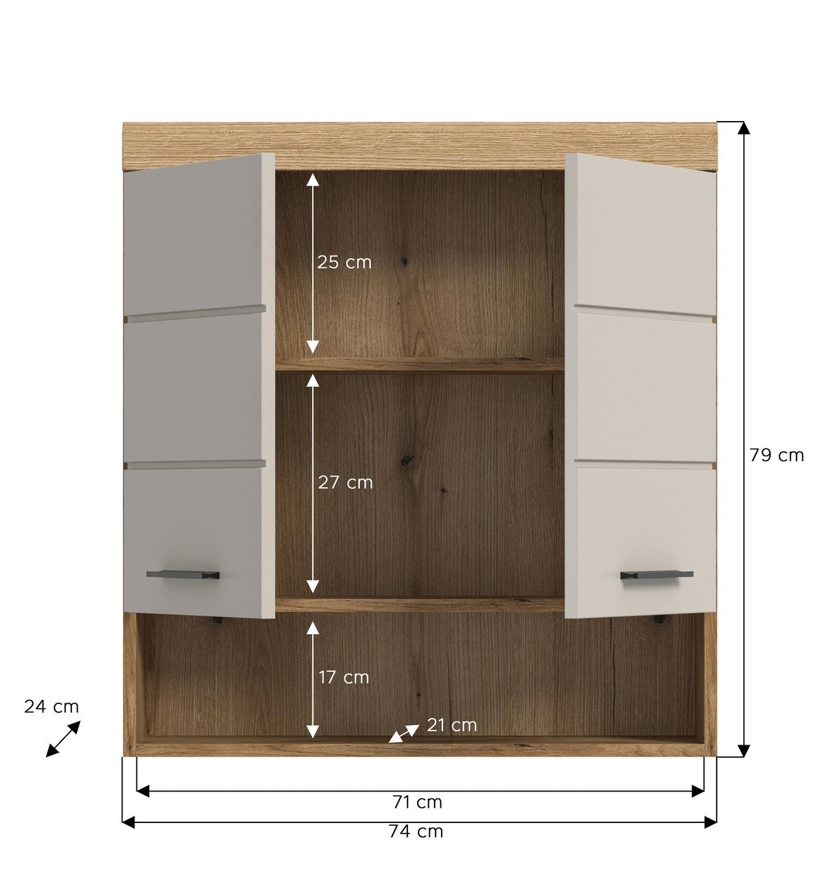 Hängeschrank Scout Kaschmir/Naturfarben B: 74 cm - Kaschmir/Naturfarben, MODERN, Holzwerkstoff (74/79/24cm) - MID.YOU