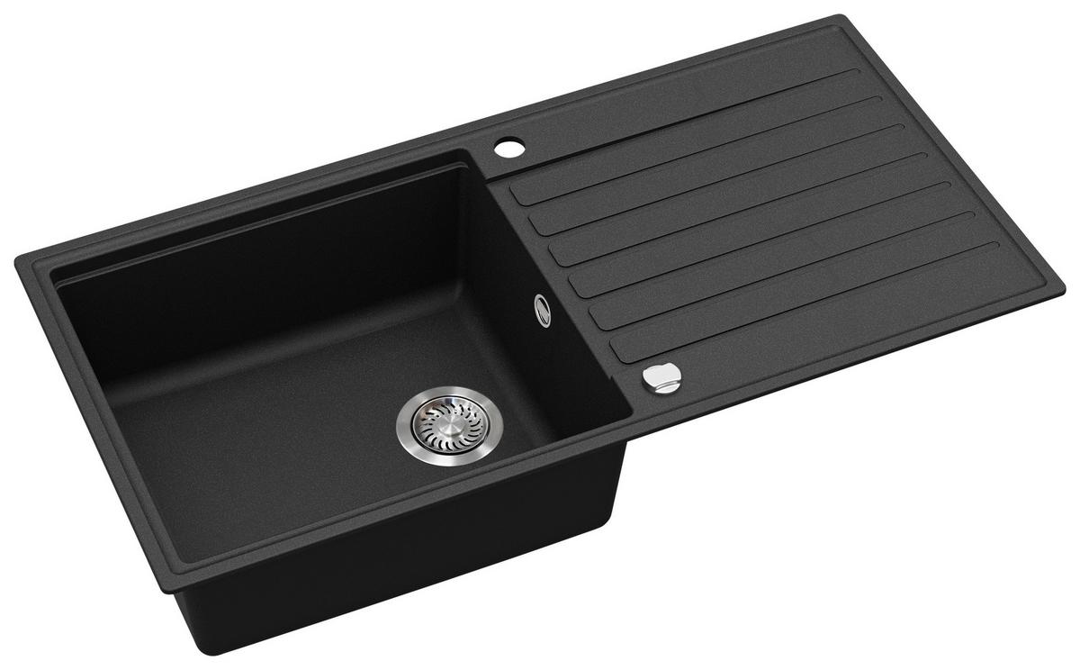 SPÜLE TILA103BL - Schwarz, Basics, Stein (100/20/50cm) - Visiona
