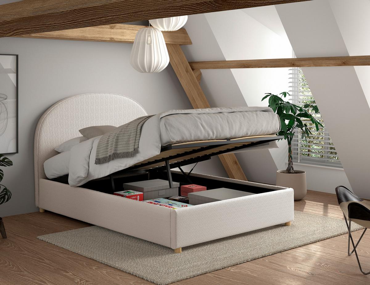 KINDER-/JUNIORBETT Moon Weiß 140x200cm - Naturfarben/Weiß, ROMANTIK / LANDHAUS, Holz/Textil (140/200cm) - Vipack