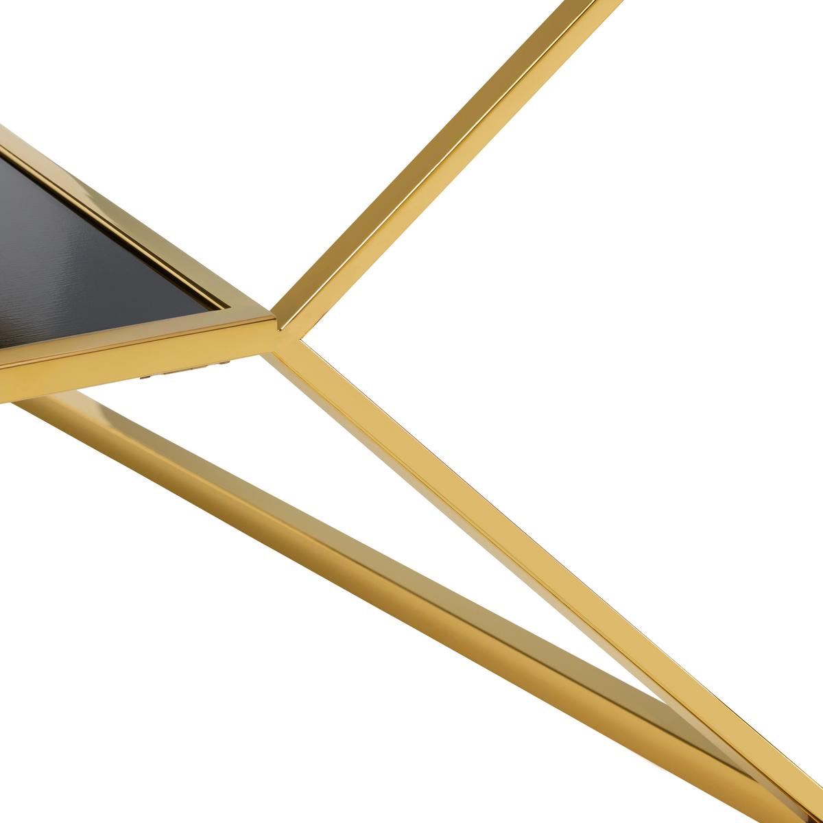 KONFERENČNÝ STOLÍK ANGEL II - čierna/zlatá, Modern, kov/sklo (70/70/38cm) - Mömax