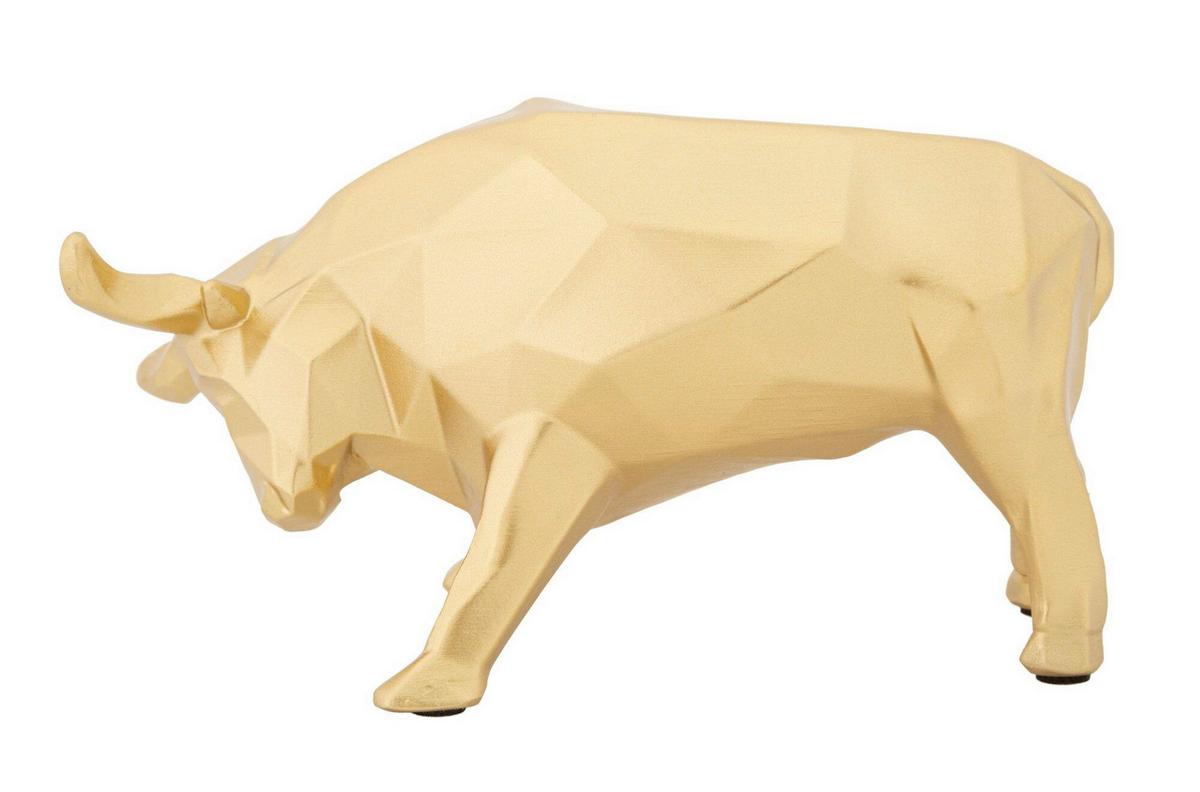 Skulptur Bull Decor Goldfarben, B: 19,5 cm - Goldfarben, Basics, Kunststoff (19.5/10.6/9.9cm)
