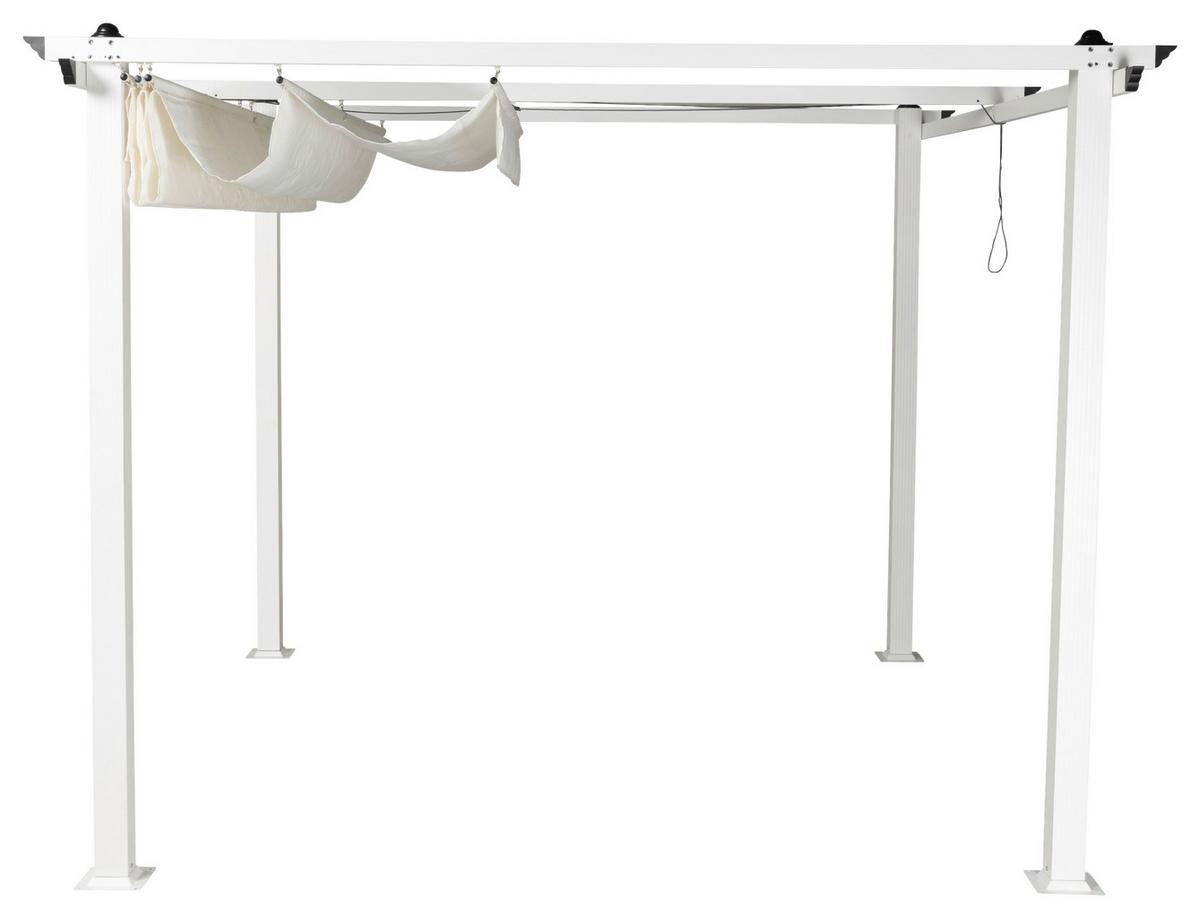 Pavillon Lazio 295x295cm Wetterfest, Gartenpavillon - Weiß, KONVENTIONELL, Textil/Metall (295/248/295cm) - Gardenson
