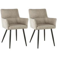 Armlehnstuhl-Set Finn - Hellbraun/Schwarz, LIFESTYLE, Holz/Textil (54/82/60cm) - MID.YOU