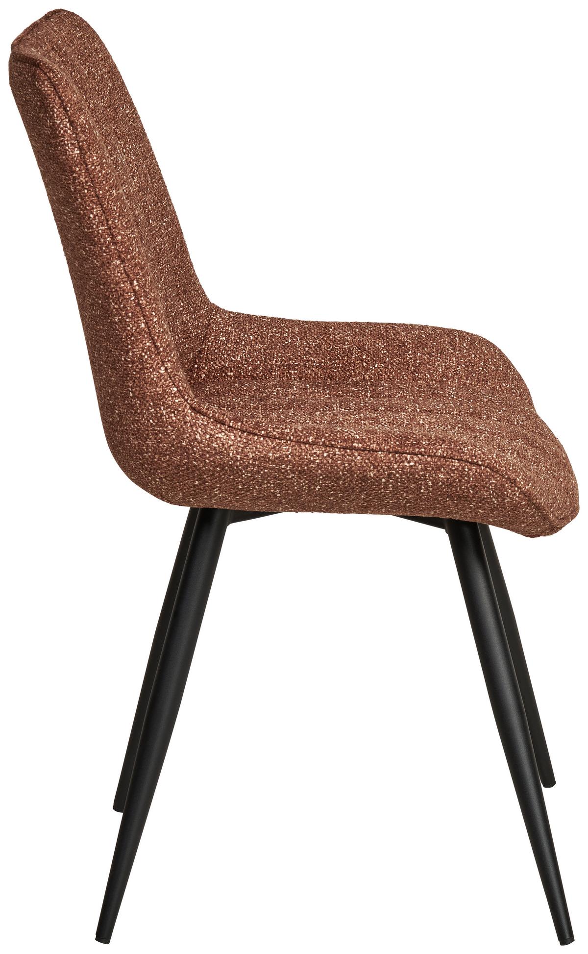 Vierfußstuhl Nikita Leinenoptik Braun, B: 54 Cm - Schwarz/Braun, KONVENTIONELL, Holz/Textil (54/88/61,5cm) - MID.YOU