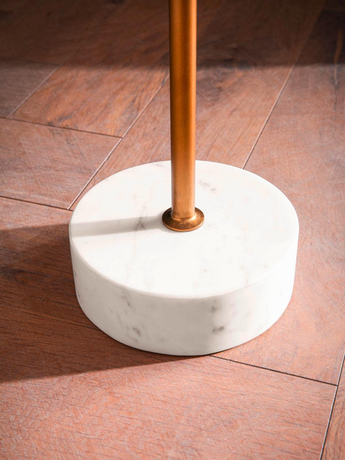 Beistelltisch Goldfarben, Eiche L: 40 Cm - Eichefarben/Goldfarben, Design, Holz/Stein (40/40/55cm) - Livetastic