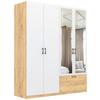 Kleiderschrank Mila - Klar/Eiche Artisan, KONVENTIONELL, Glas/Holzwerkstoff (180/210/54cm)