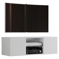 TV-Lowboard Jusa B: 115 cm Jusa 115 Weiß - Weiß, MODERN, Glas/Holzwerkstoff (115/40/36cm) - MID.YOU