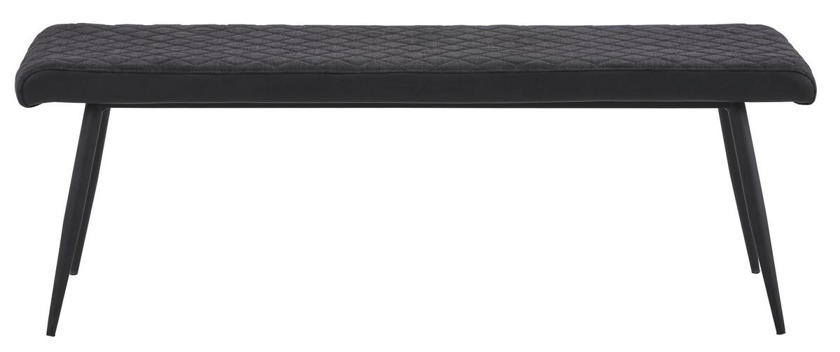 Sitzbank Gepolstert, Anthrazit/schwarz Porto 140 Cm - Anthrazit/Schwarz, MODERN, Textil/Metall (140/48/42cm) - MID.YOU