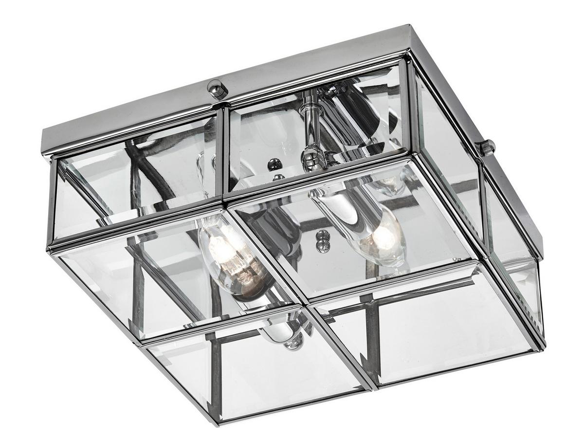 Deckenleuchte Pisa L: 25 cm, 2-Flammig, dimmbar - Chromfarben, KONVENTIONELL, Glas/Metall (25/25/10cm)