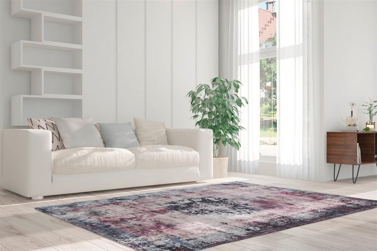 Flachwebteppich Anthrazit Vintage 8403, BxL: 140x200 cm - Anthrazit, KONVENTIONELL, Textil (140/200cm)