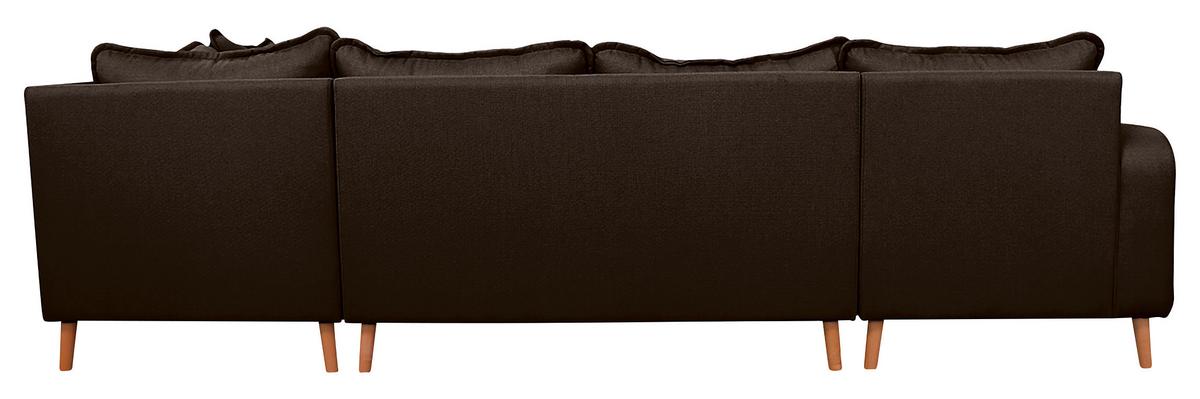 Wohnlandschaft Beata D. Braun U:170x296x167cm - Wengefarben/Dunkelbraun, Design, Textil (170/296/167cm) - Livetastic