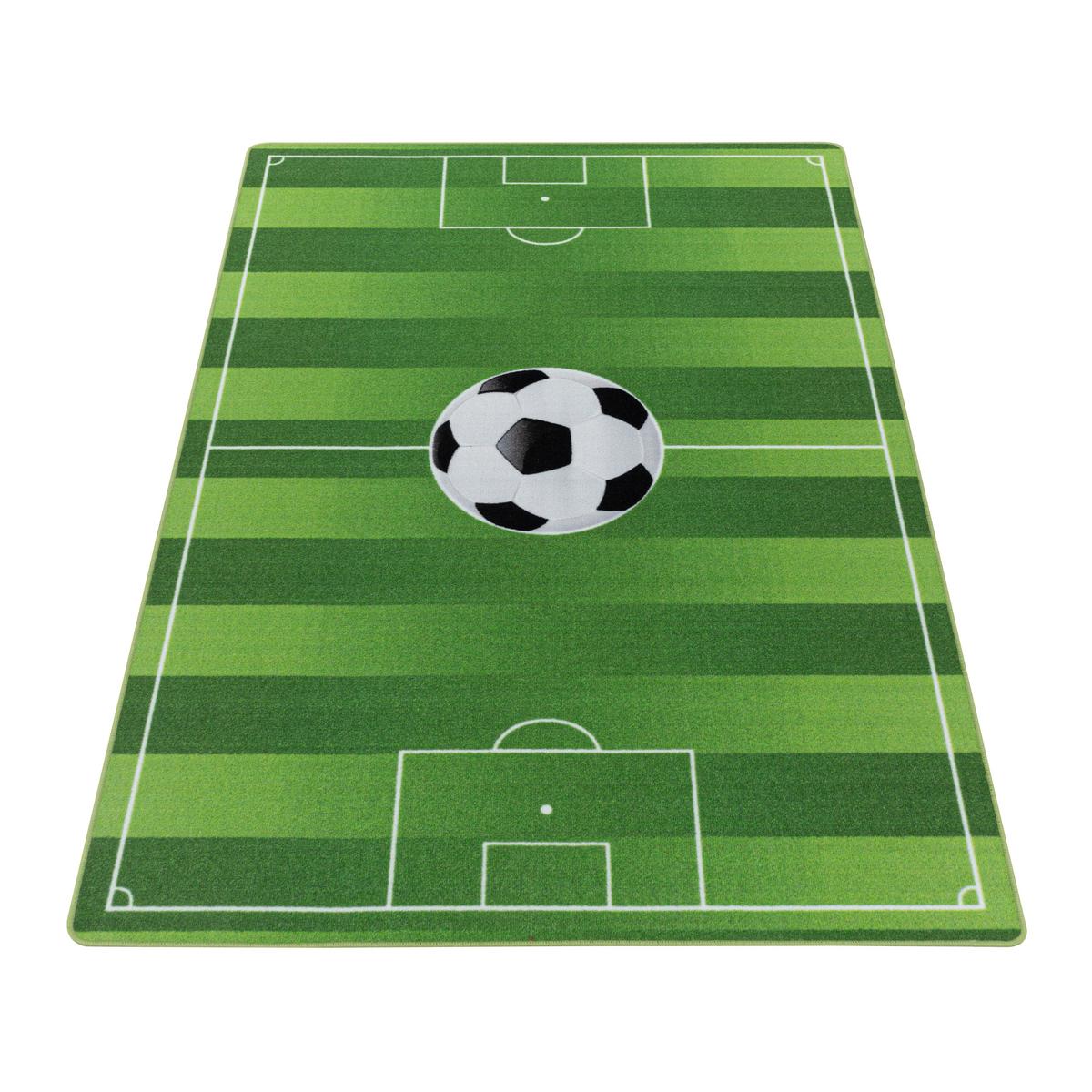Kinderteppich Fußball Grün Play 140x200 cm - Grün, Basics, Textil (140/200cm)