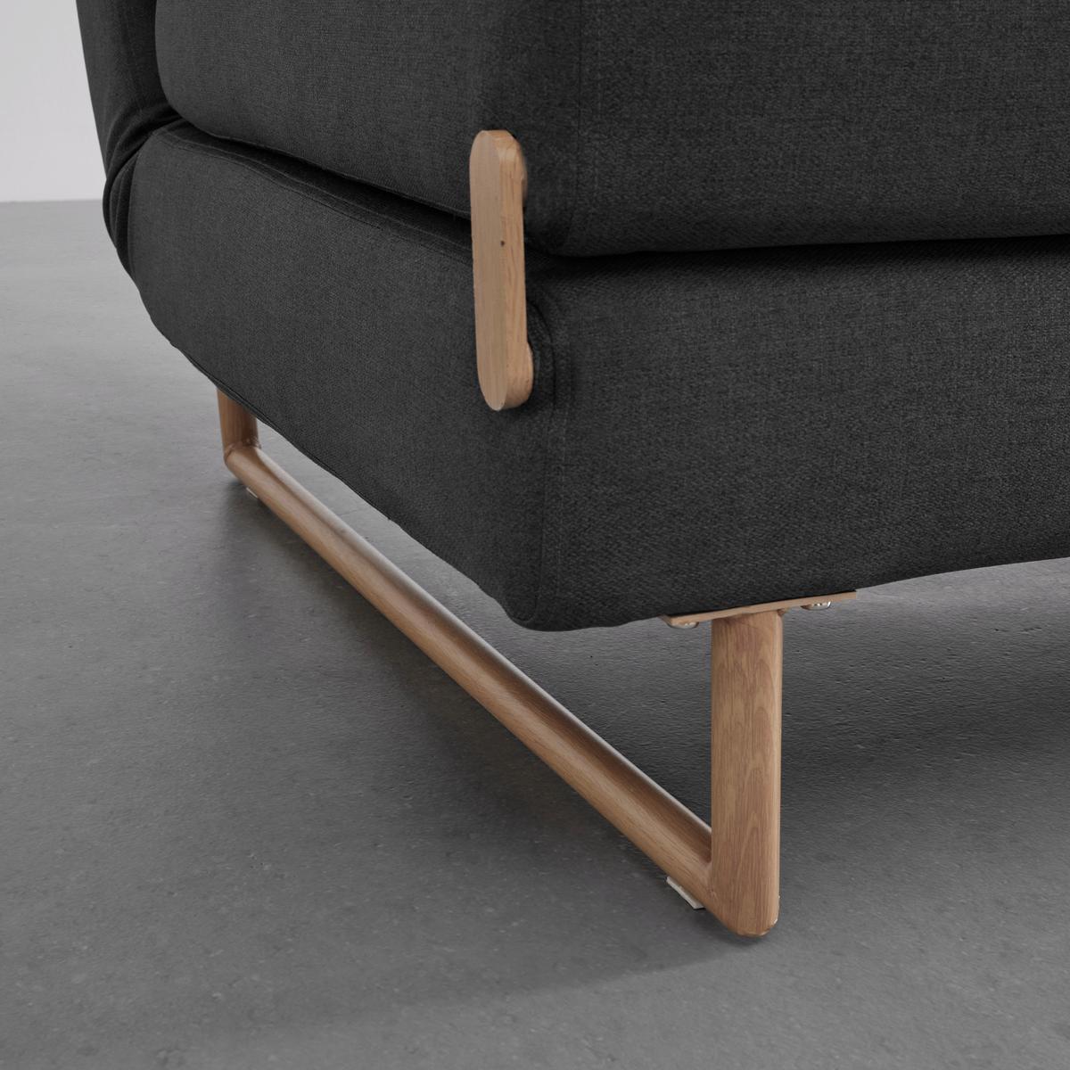 Rozkládací pohovka MALIC tmavěšedá - barvy dubu/tmavě šedá, Moderní, kov/textil (150/84/90cm) - Bessagi Home