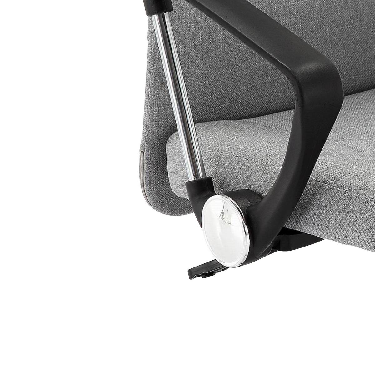 Drehstuhl Alwin mit Armlehnen Hellgrau - Chromfarben/Hellgrau, Design, Kunststoff/Textil (60/109-119/61,5cm) - MID.YOU