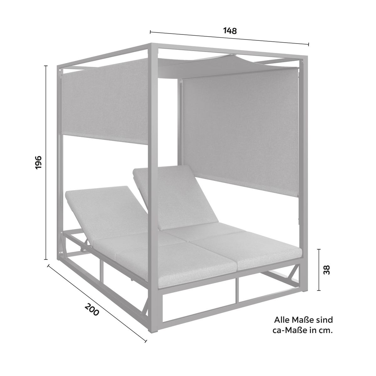 ZAHRADNÍ LEHÁTKO AVIVA - světle šedá, Moderní, kov/textil (148/196/200cm) - Bessagi Garden