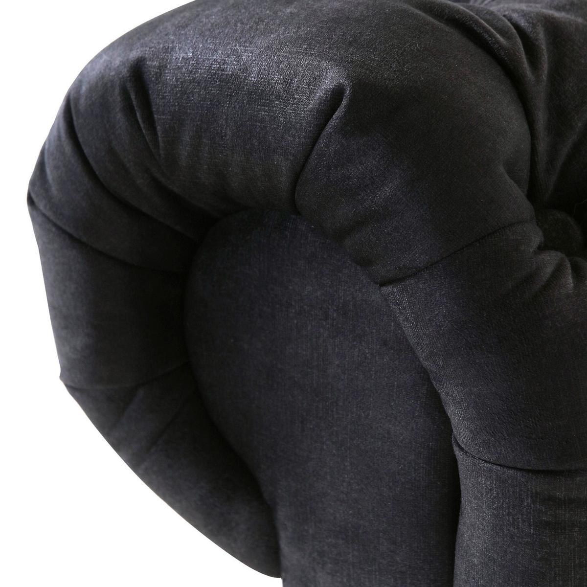 Chesterfield-Sofa Slopes Anthrazit B: 203 cm - Anthrazit/Schwarz, KONVENTIONELL, Textil (203/79/93cm) - Livetastic