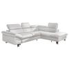 Ecksofa mit Schlaffunktion Driver Weiß Lederlook - Chromfarben/Weiß, MODERN, Textil (266/214cm) - MID.YOU