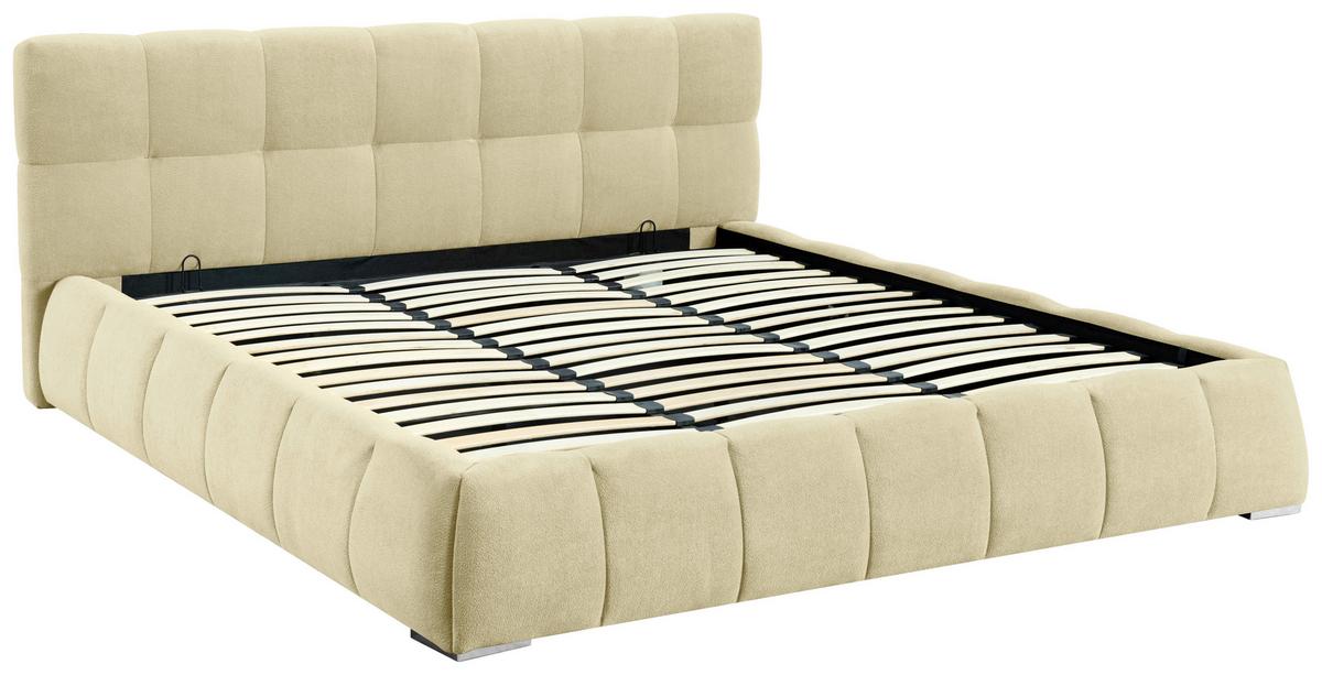 Polsterbett Natalia Beige B: 208 Cm - Beige/Schwarz, Design, Holzwerkstoff/Textil (208/90/228cm) - Livetastic
