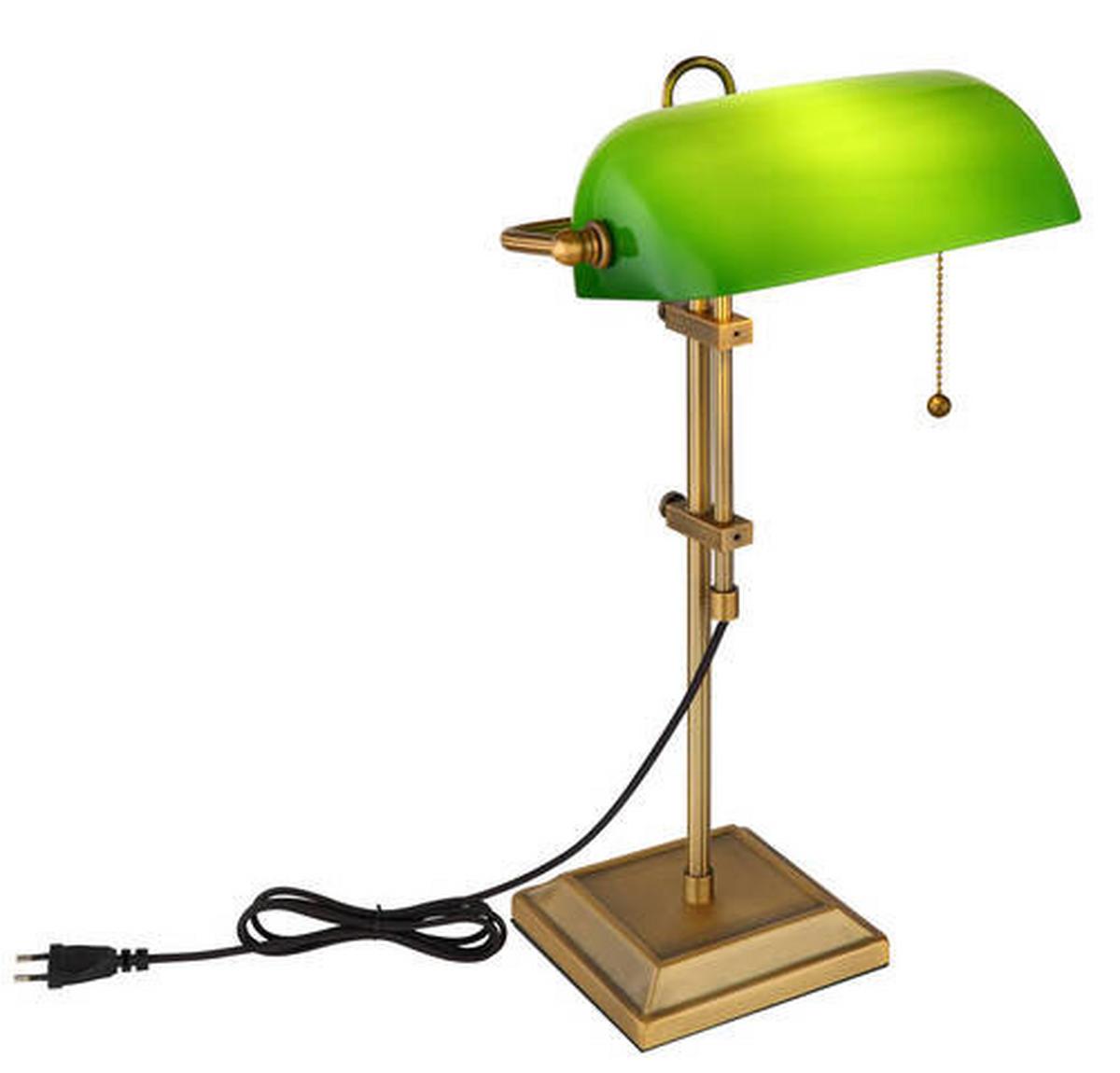 Tischleuchte 2491n - Messingfarben/Weiß, KONVENTIONELL, Glas/Metall (26,5/25/56cm) - Globo