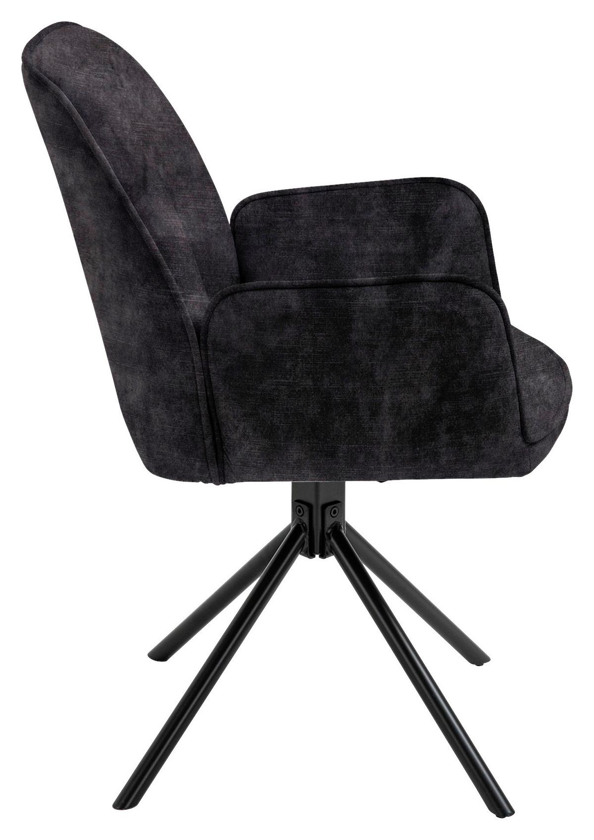 Stuhl-set Blair - Anthrazit/Schwarz, MODERN, Textil/Metall (57/89/61cm) - MID.YOU