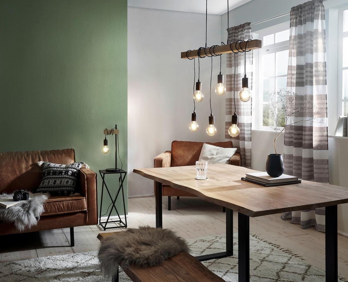 STOLNÍ LAMPA TOWNSHEND - černá/hnědá, Konvenční, kov/dřevo (15,5/50cm) - Eglo