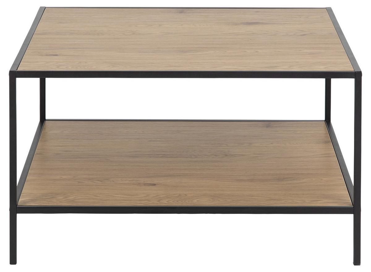 Konferenční stolek SEAFORD  80cm - černá/barvy dubu, Moderní, kov/kompozitní dřevo (80/45/80cm)