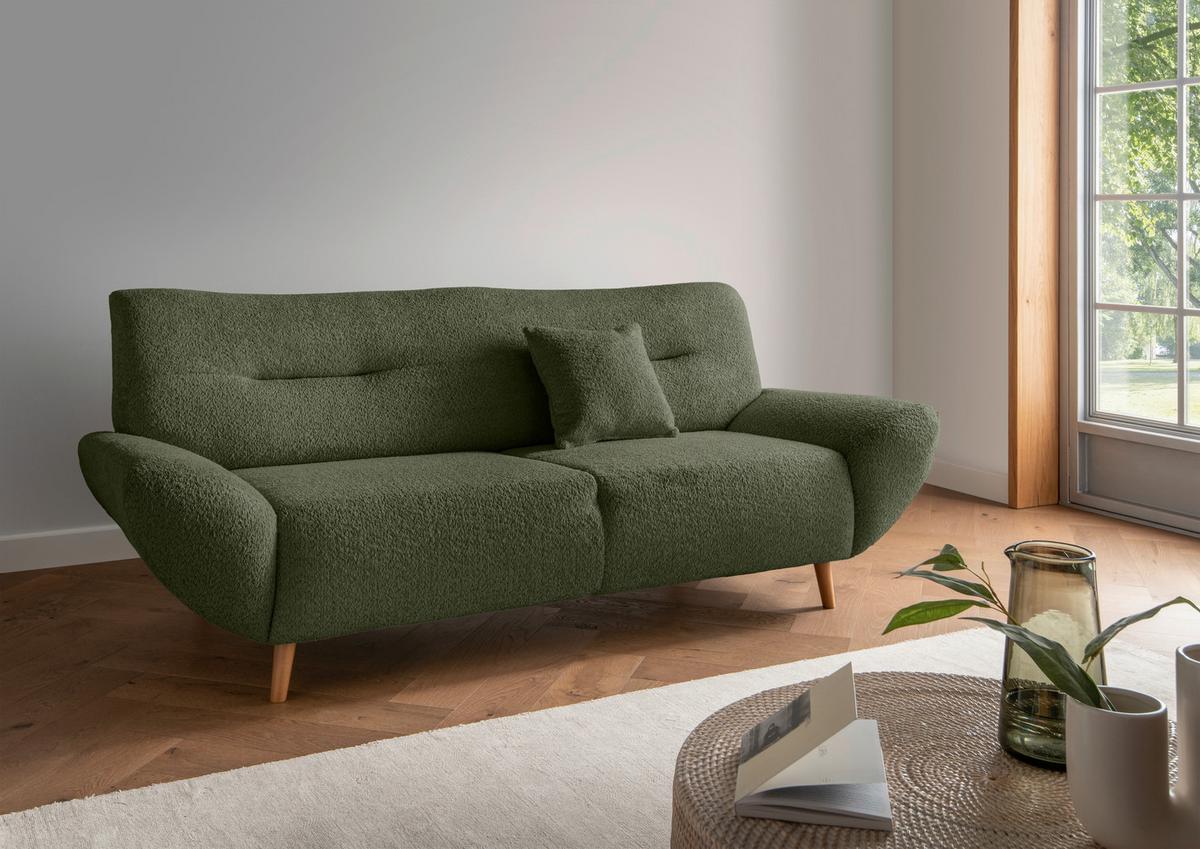 3-Sitzer-Sofa Drago, Waldgrün B: 205 cm - Waldgrün/Wildeiche, KONVENTIONELL, Textil (205/81/90cm) - MID.YOU