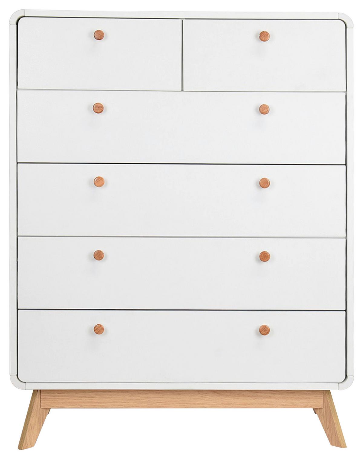 Kommode Cassie Weiß 81 cm - Eichefarben/Weiß, Design, Holzwerkstoff (81/104/39cm) - MID.YOU