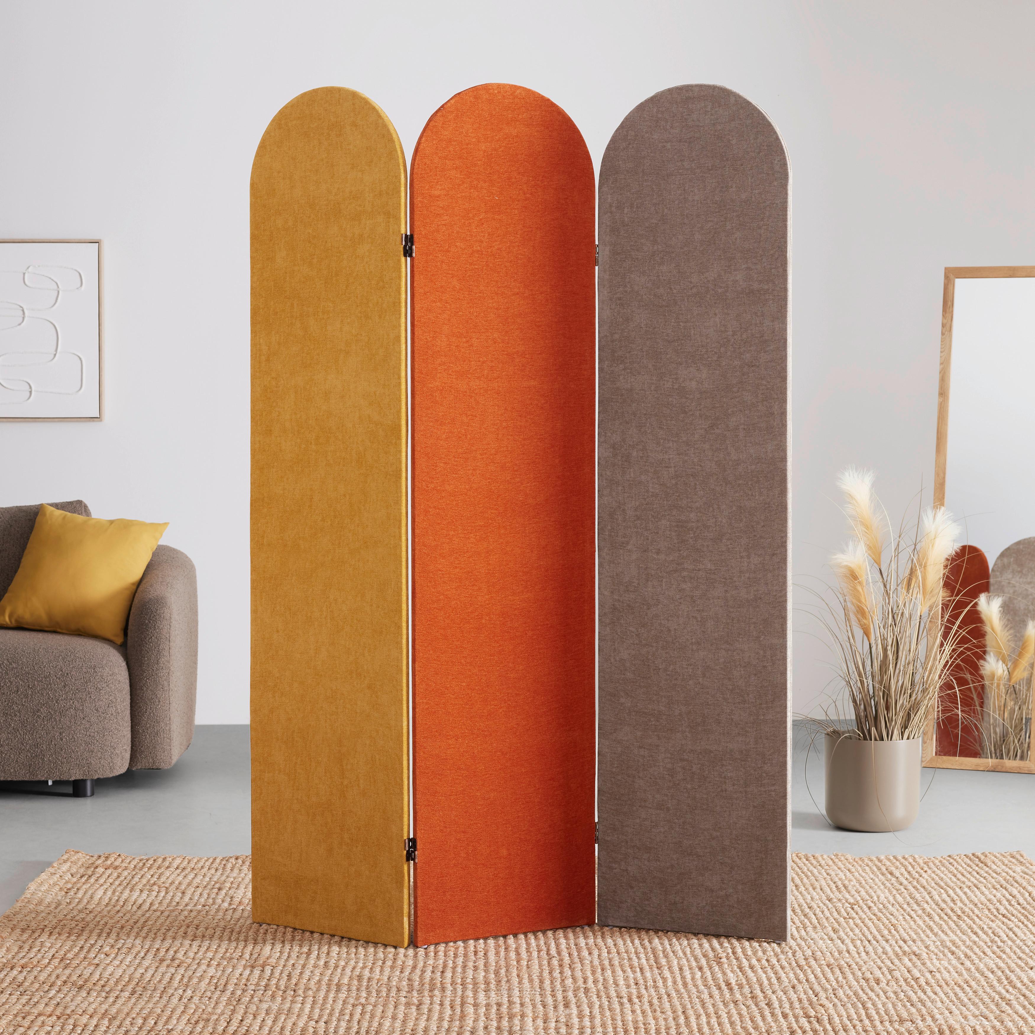 Paraván DIDI samet - šedá/hnědá, Konvenční, dřevo/textil (120/170/2cm) - Mömax