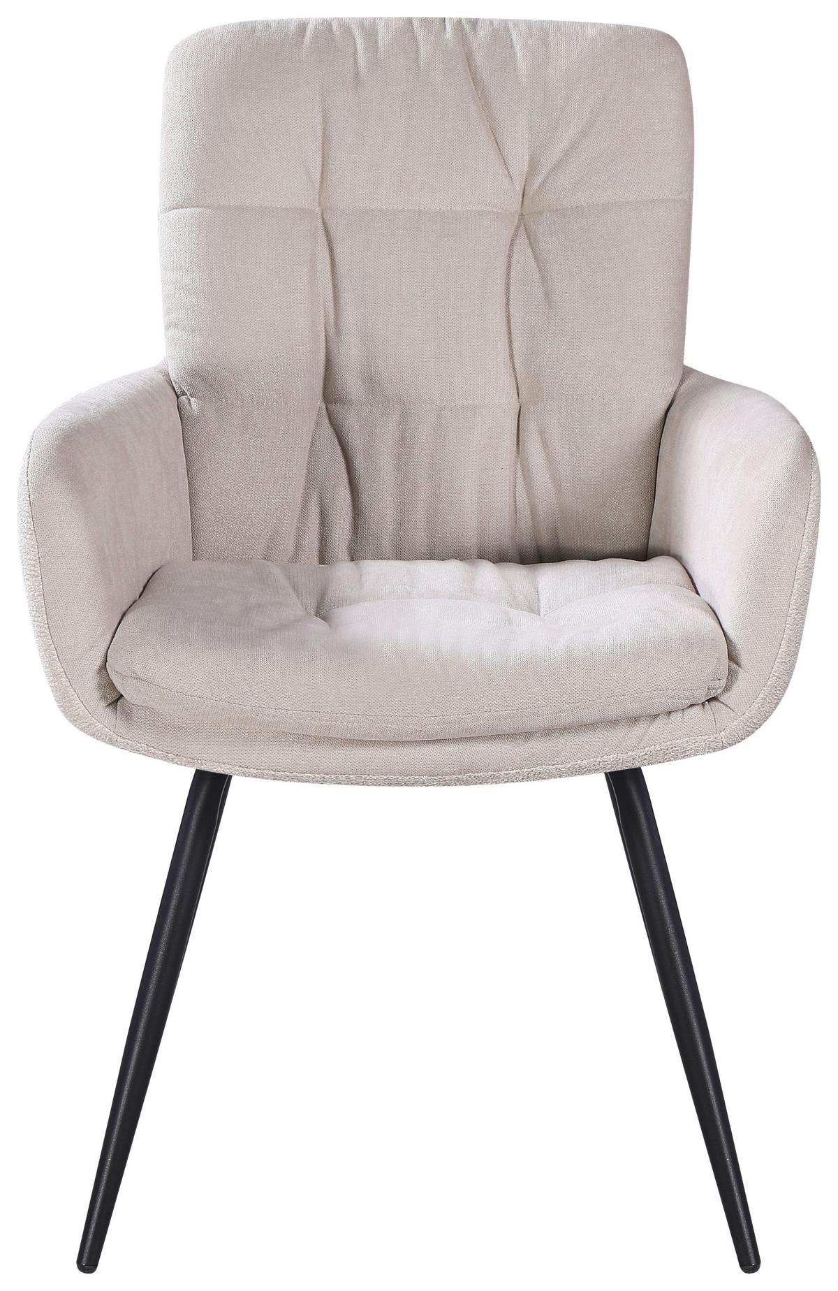 ŽIDLE S PODRUČKAMI NOVA - černá/béžová, Moderní, kov/textil (61/89/67cm) - Premium Living