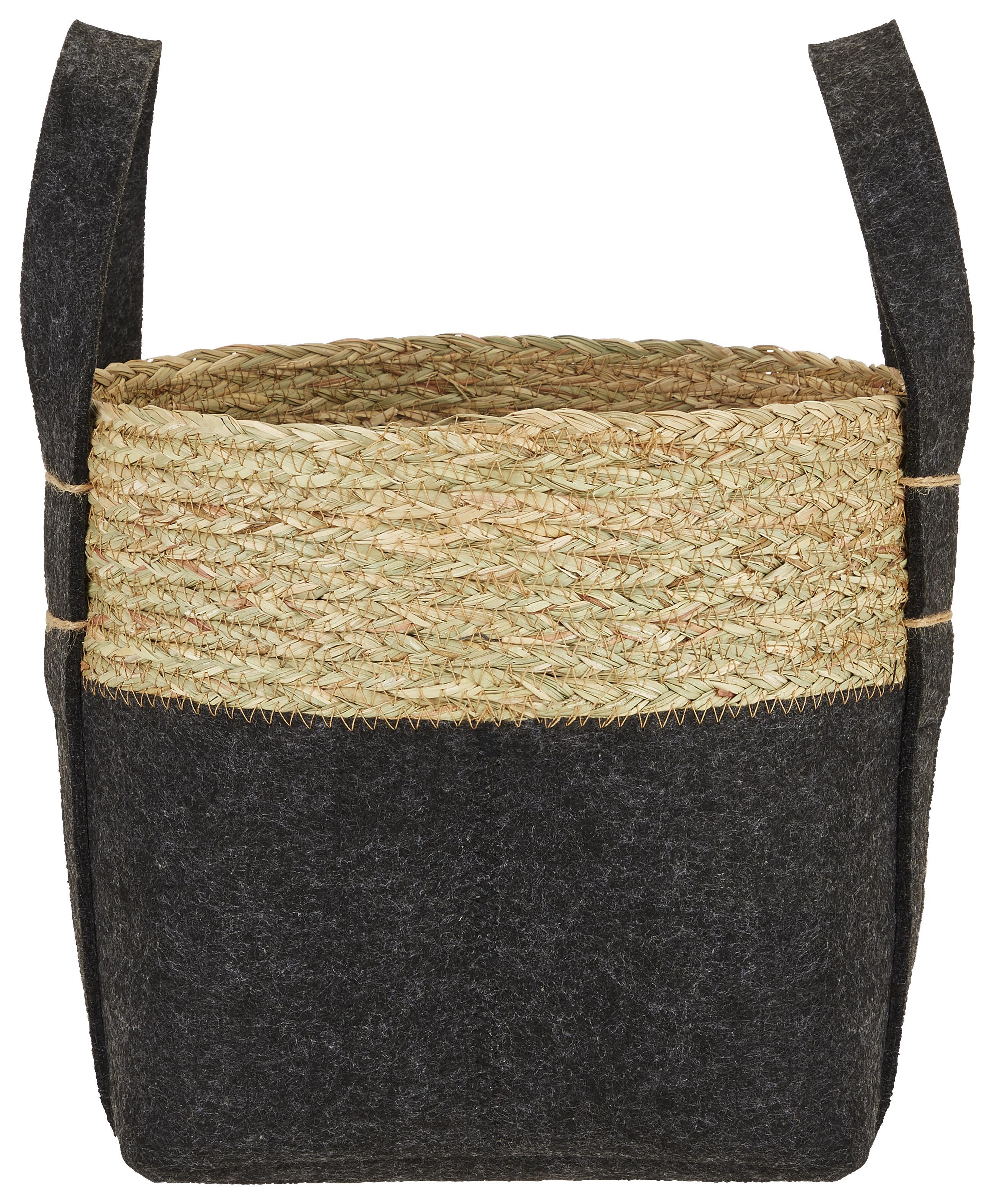 Kosár Albero - Fekete, modern, Természetes anyagok/Textil (25/25/25cm) - Luca Bessoni